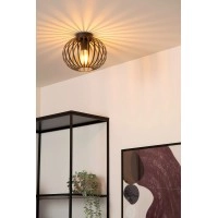 MANUELA griestu lampa 1 x 60 W E27 melna (Lucide)