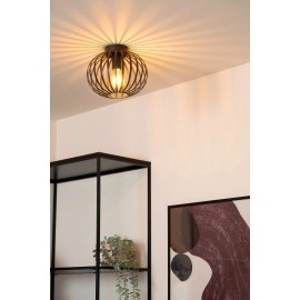 MANUELA griestu lampa 1 x 60 W E27 melna (Lucide)