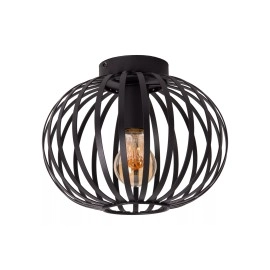 MANUELA griestu lampa 1 x 60 W E27 melna (Lucide)