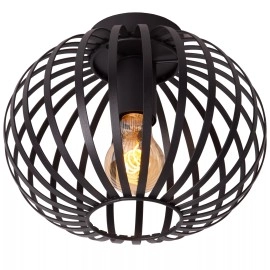 MANUELA griestu lampa 1 x 60 W E27 melna (Lucide)
