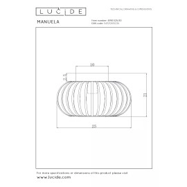 MANUELA griestu lampa 1 x 60 W E27 melna (Lucide)