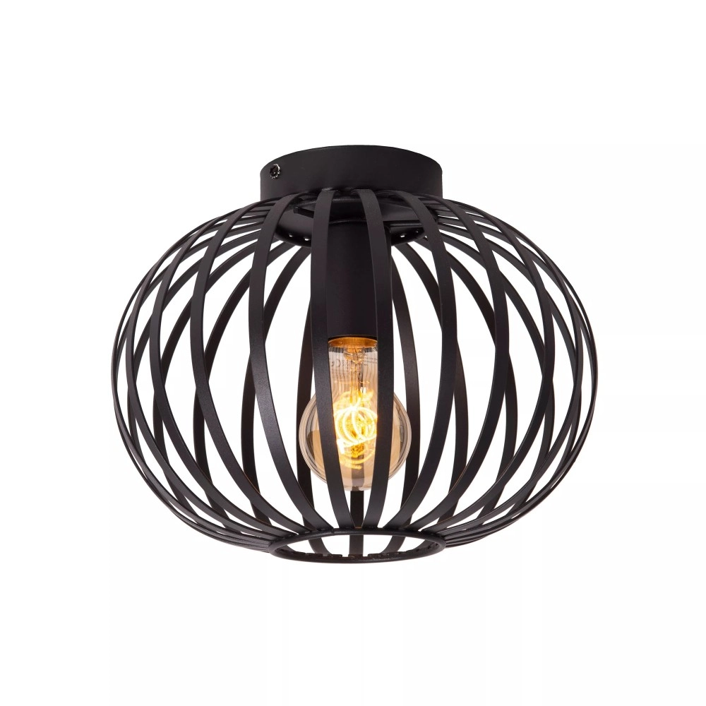 MANUELA griestu lampa 1 x 60 W E27 melna (Lucide)
