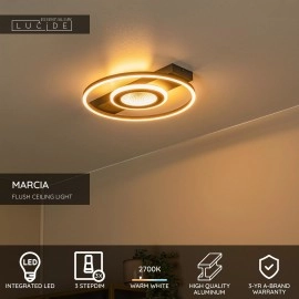 MARCIA LED 3 StepDim griestu gaismeklis 32 W 2700K melns (Lucide)