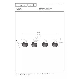 MAREN griestu prožektors 4xE14 matēta zelta / misiņa (Lucide)
