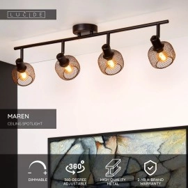 MAREN griestu prožektors 4xE14 melna (Lucide)