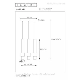 MARGARY piekaramā lampa Ø28 cm LED 3 x 4W 2700K kafijas krāsā (Lucide)