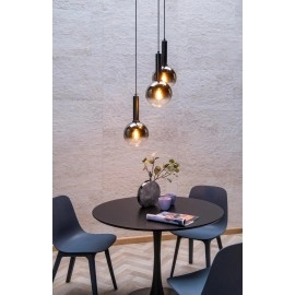 MARIUS piekaramā lampa Ø 48,5 cm 3xE27 melna / dūmakaini pelēka (Lucide)