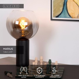 MARIUS galda lampa Ø20 cm 1xE27 melna (Lucide)