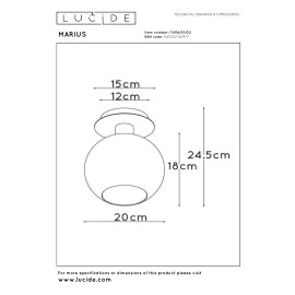 MARIUS griestu lampa Ø20 cm 1xE27 matēta zelta/misiņa (Lucide)