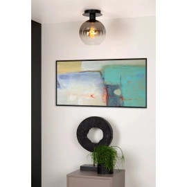 MARIUS griestu lampa Ø20 cm 1xE27 melna / dūmu pelēka (Lucide)