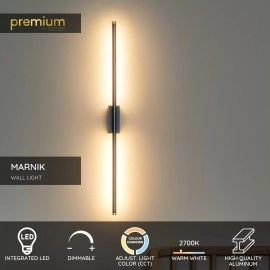 MARNIK sienas lampa LED dim. CCT 1x13W melna (Lucide)