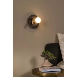 MATIZ LED gultas/sienas lampa Ø16,5 cm 3000K USB melna (Lucide)