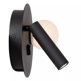 MATIZ LED gultas/sienas lampa Ø16,5 cm 3000K USB melna (Lucide)