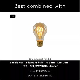 MAYA piekaramā lampa 4xE27 melna (Lucide)