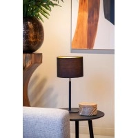 MAYA Galda lampa Ø26cm 1x40W E27 melna ar zelta akcentu (Lucide)