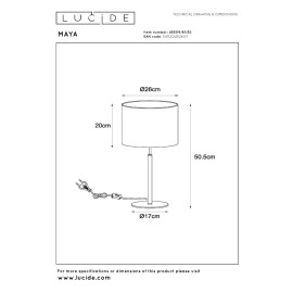 MAYA Galda lampa Ø26cm 1x40W E27 melna ar zelta akcentu (Lucide)