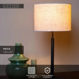 MAYA galda lampa Ø26 cm 1xE27 40 W krēmkrāsas (Lucide)