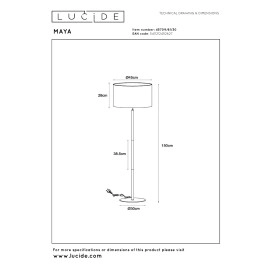 MAYA stāvlampa Ø45 cm 1xE27 40 W melna (Lucide)