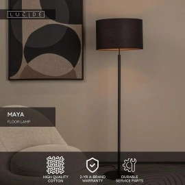 MAYA stāvlampa Ø45 cm 1xE27 40 W melna (Lucide)