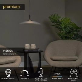 MENGA dimmējama LED piekaramā lampa 11 W 2700K Ø40 opāla (Lucide)
