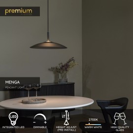 MENGA piekaramā lampa Ø40 cm LED 11 W dūmu pelēka (Lucide)