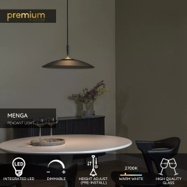 MENGA piekaramā lampa Ø40 cm LED 11 W dūmu pelēka (Lucide)