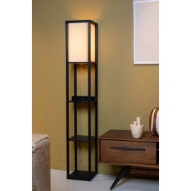 MENNO stāvlampa ar bezvadu uzlādi 1 x 60 W E27 melna (Lucide)