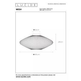 MESH griestu lampa Ø45 cm E27 matēta zelta / misiņa (Lucide)