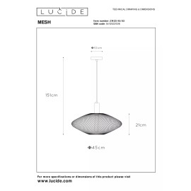 MESH piekaramā lampa Ø 45 cm 1xE27 matēta zelta / misiņa tonī (Lucide)