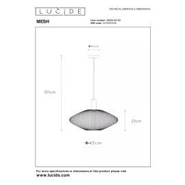 MESH piekaramā lampa Ø 45 cm 1xE27 matēta zelta / misiņa tonī (Lucide)