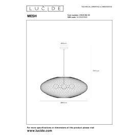 MESH piekaramā lampa Ø 85 cm 3xE27 matēta zelta / misiņa tonī (Lucide)