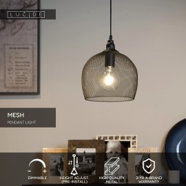 MESH piekaramā lampa Ø 22 cm 1xE27 melna (Lucide)