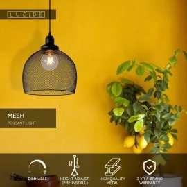 MESH piekaramā lampa Ø 28 cm 1xE27 melna (Lucide)