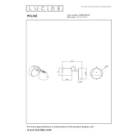 MILNE sienas lampa LED 1x8 W 2700 K melna (Lucide)