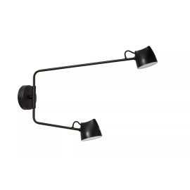 MILNE sienas lampa LED 2x8 W 2700 K melna (Lucide)