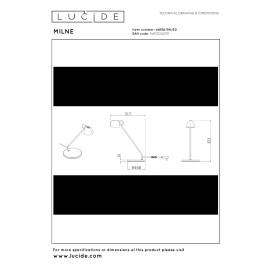 MILNE galda lampa LED 1x8 W 2700 K melna (Lucide)