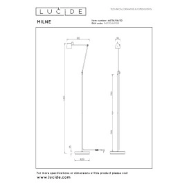 MILNE stāvlampa LED 1x8 W 2700 K melna (Lucide)