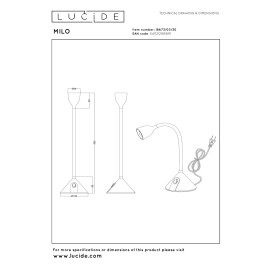 MILO galda lampa LED 3,2W 3000K melna (Lucide)