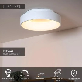MIRAGE LED griestu gaismeklis 22 W 2700 K balta (Lucide)