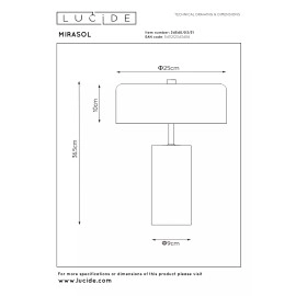 MIRASOL galda lampa Ø25 cm 3xG9 balta (Lucide)