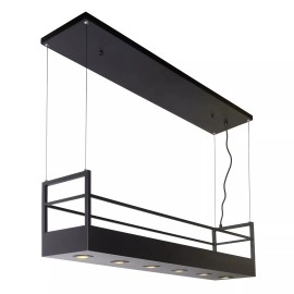 MIRAVELLE piekaramā lampa ar plauktu 110 cm 6 x GU10 melna (Lucide)
