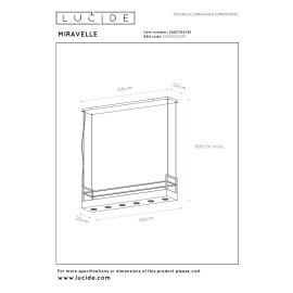 MIRAVELLE piekaramā lampa ar plauktu 110 cm 6 x GU10 melna (Lucide)