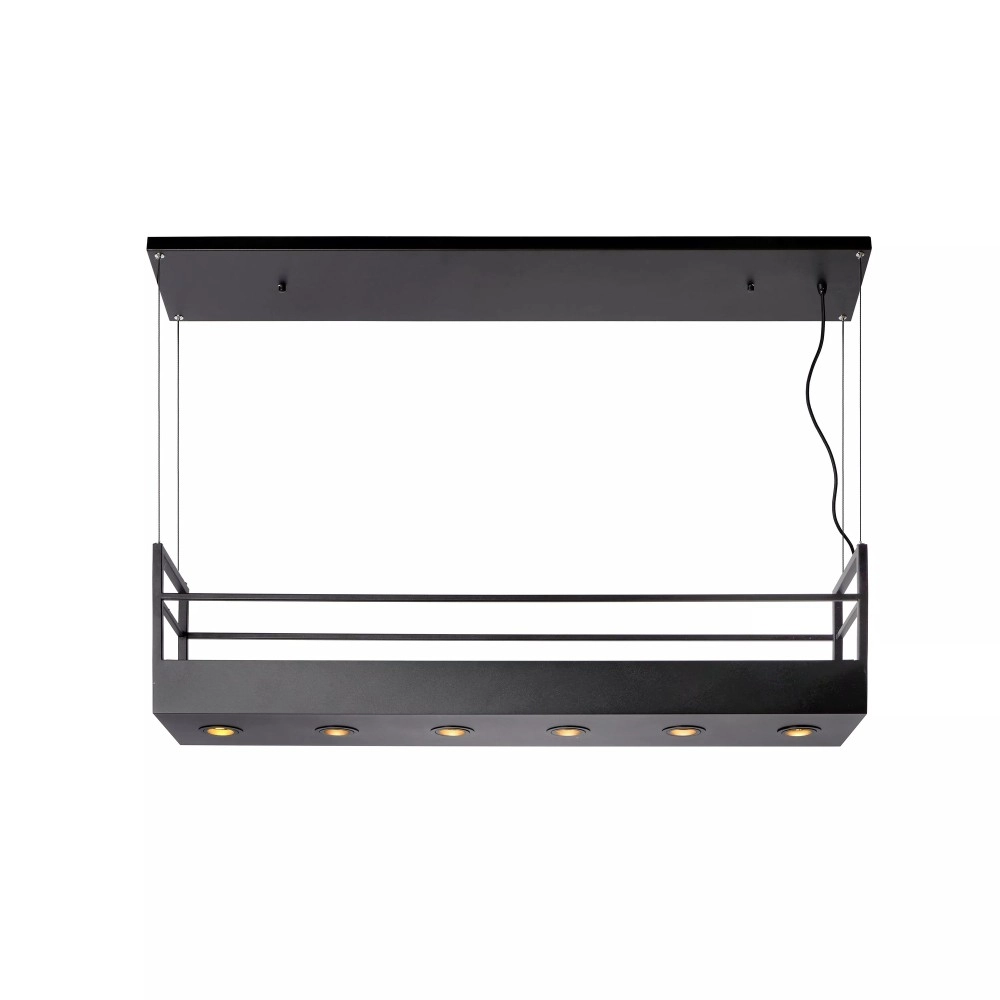 MIRAVELLE piekaramā lampa ar plauktu 110 cm 6 x GU10 melna (Lucide)