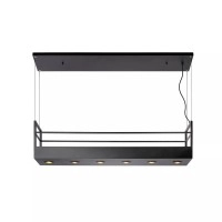 MIRAVELLE piekaramā lampa ar plauktu 110 cm 6 x GU10 melna (Lucide)