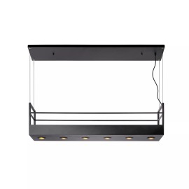 MIRAVELLE piekaramā lampa ar plauktu 110 cm 6 x GU10 melna (Lucide)