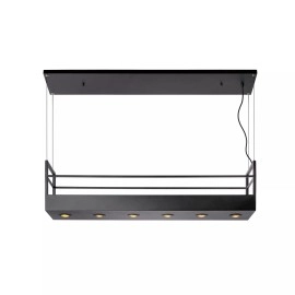 MIRAVELLE piekaramā lampa ar plauktu 110 cm 6 x GU10 melna (Lucide)