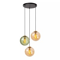 MONSARAZ piekaramā lampa 3x40 W E27 Ø35 cm zaļa (Lucide)