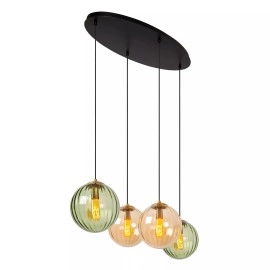 MONSARAZ piekaramā lampa 4x40 W E27 95×50 cm zaļa (Lucide)