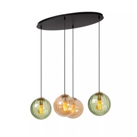 MONSARAZ piekaramā lampa 4x40 W E27 95×50 cm zaļa (Lucide)