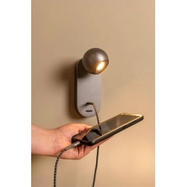 MONTANA sienas lampa ar USB-C LED dimmējama CCT 1x6.3W pelēka dzelzs (Lucide)